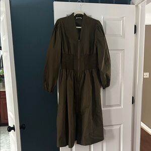 Doe & Rae Khaki Long Sleeve Dress
